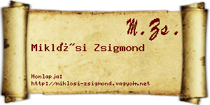 Miklósi Zsigmond névjegykártya
