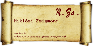 Miklósi Zsigmond névjegykártya